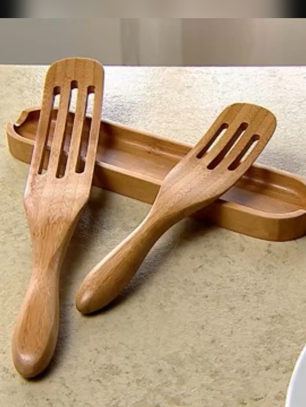 Mad Hungry 3-Piece Bamboo Slotted Spurtles Set with Stand